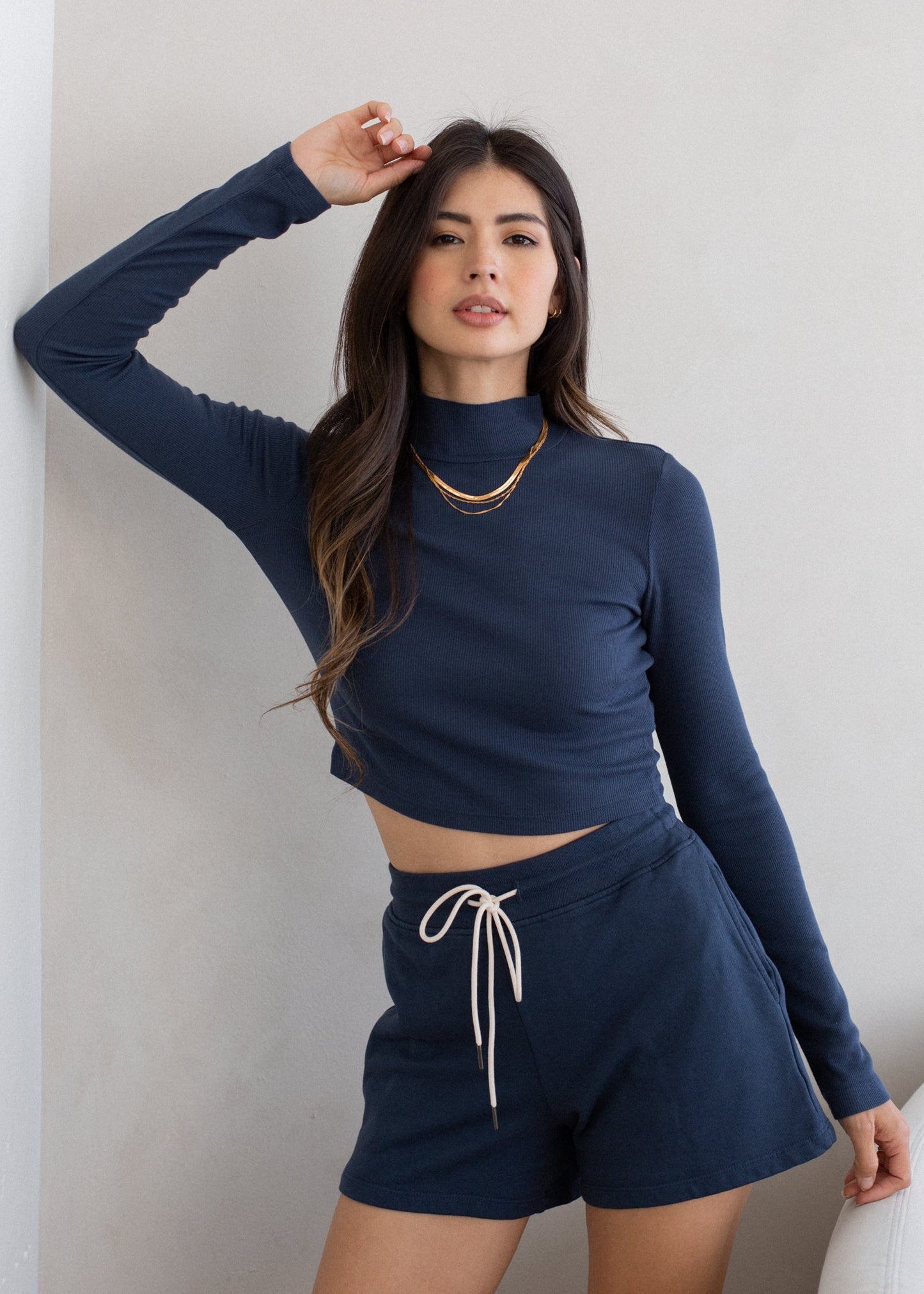 Glee + Co Ribbed Long Sleeve Mock Neck in S view 7 - Mock Neck Ribbed Long Sleeve (piece)