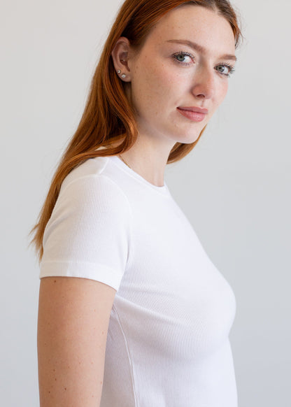 Glee + Co Ribbed Tee in S view 5 - Ribbed Tee Womens (top)