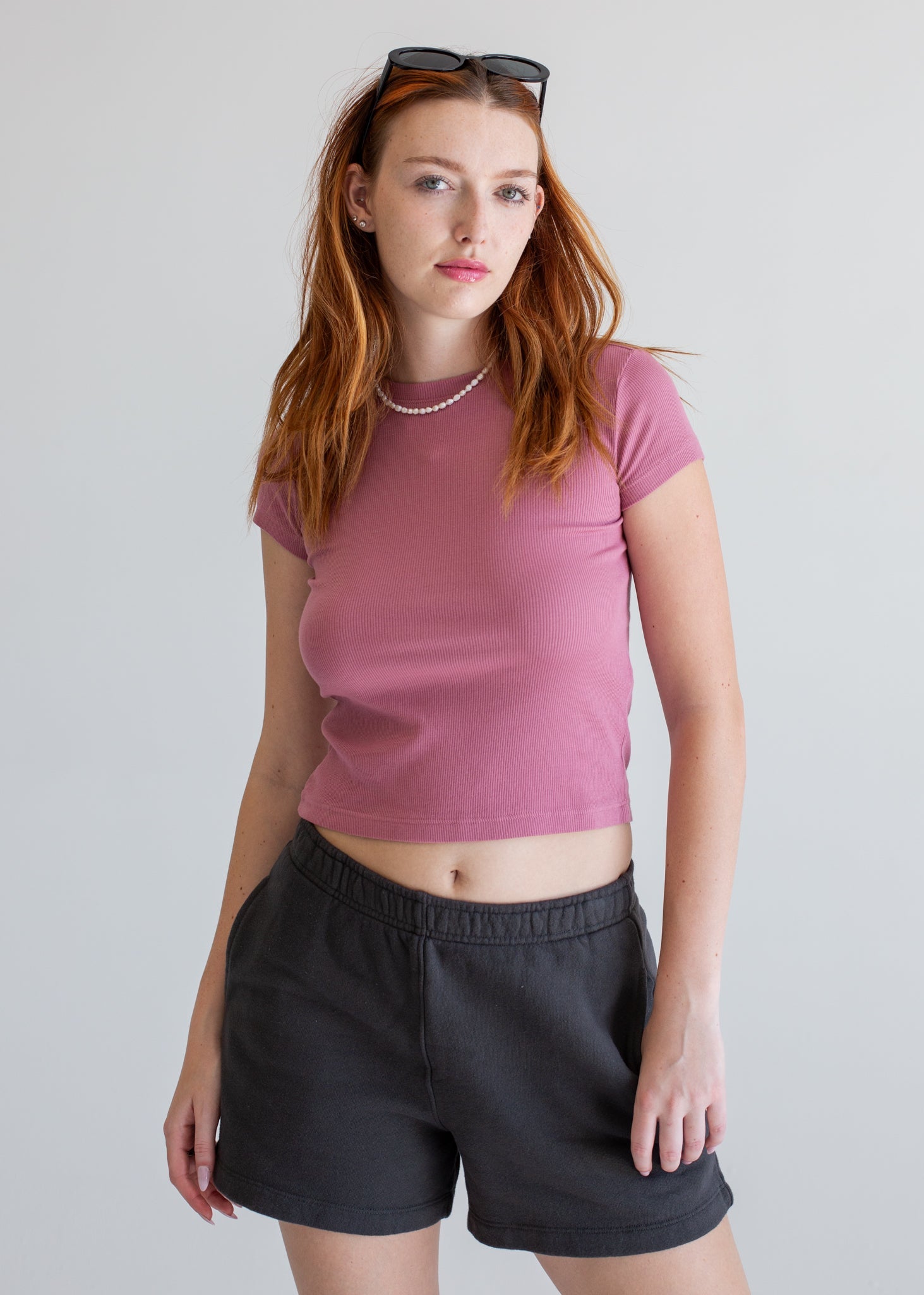 Glee + Co Ribbed Tee in XS - Ribbed Tee Womens (top)