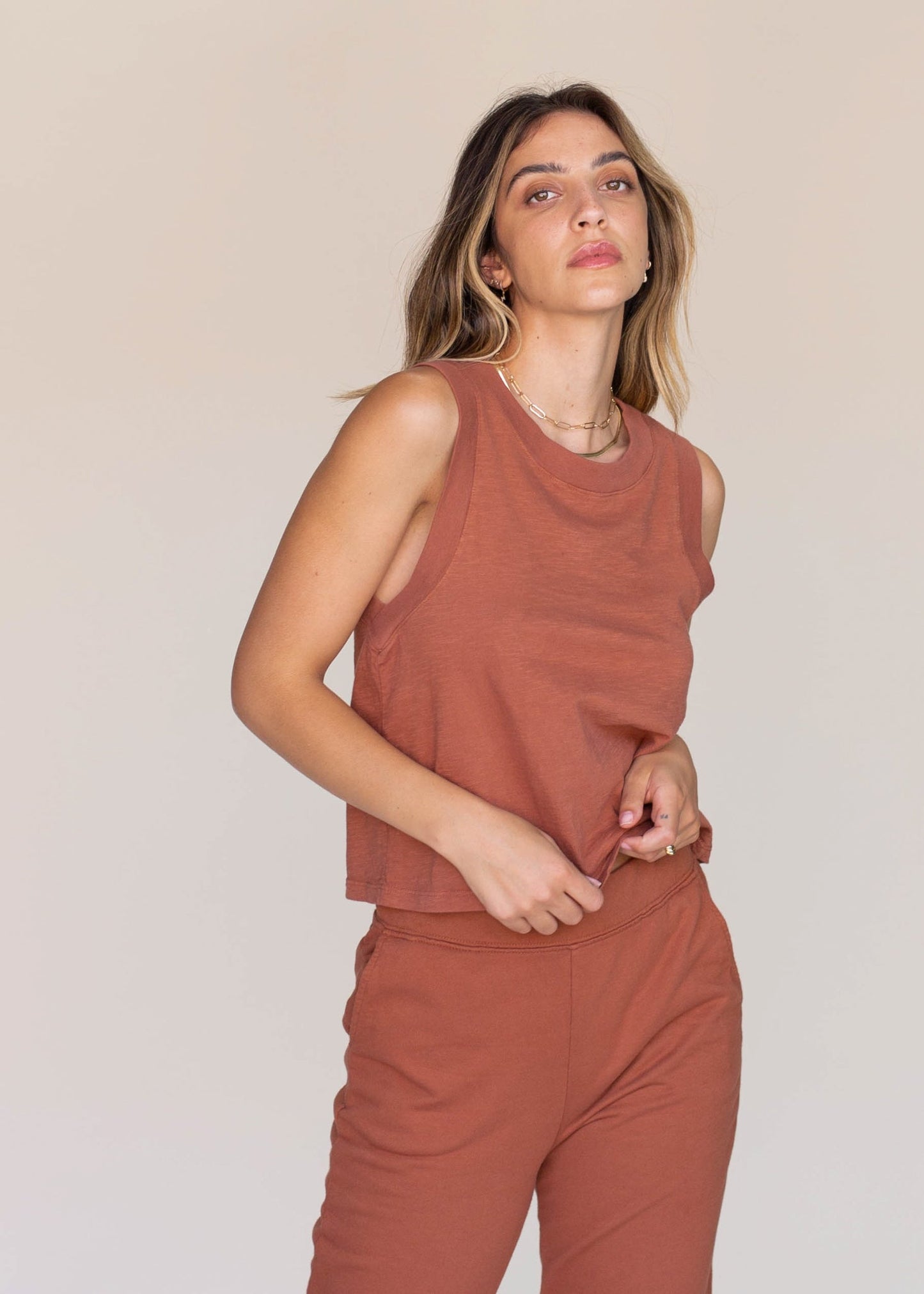 Glee + Co Slub Tank in XS view 2 - Slub Tank Top