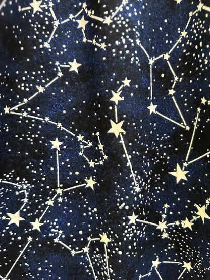 Glow in the Dark Constellations A-line Skirt in S view 2 - Glow Black Skirt Tetra