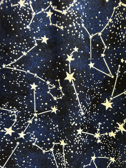 Glow in the Dark Constellations A-line Skirt in S view 2 - Glow Black Skirt Tetra