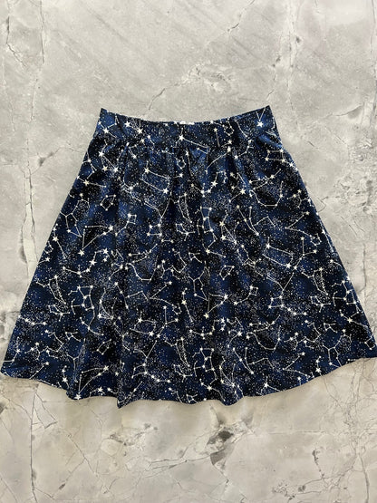 Glow in the Dark Constellations A-line Skirt in XL view 5 - Glow Black Skirt Tetra