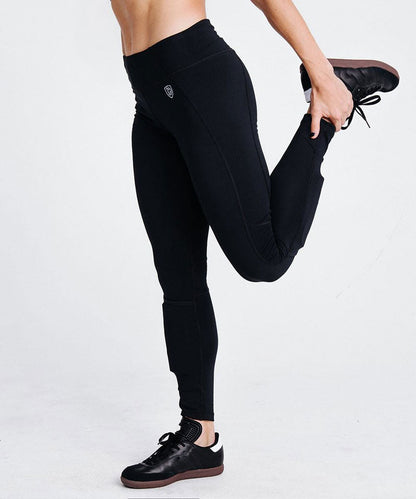 Goal Five Combo Women's Soccer Tight with Shin Guard Pocket in Black view 2 - Pocket Goals (piece)