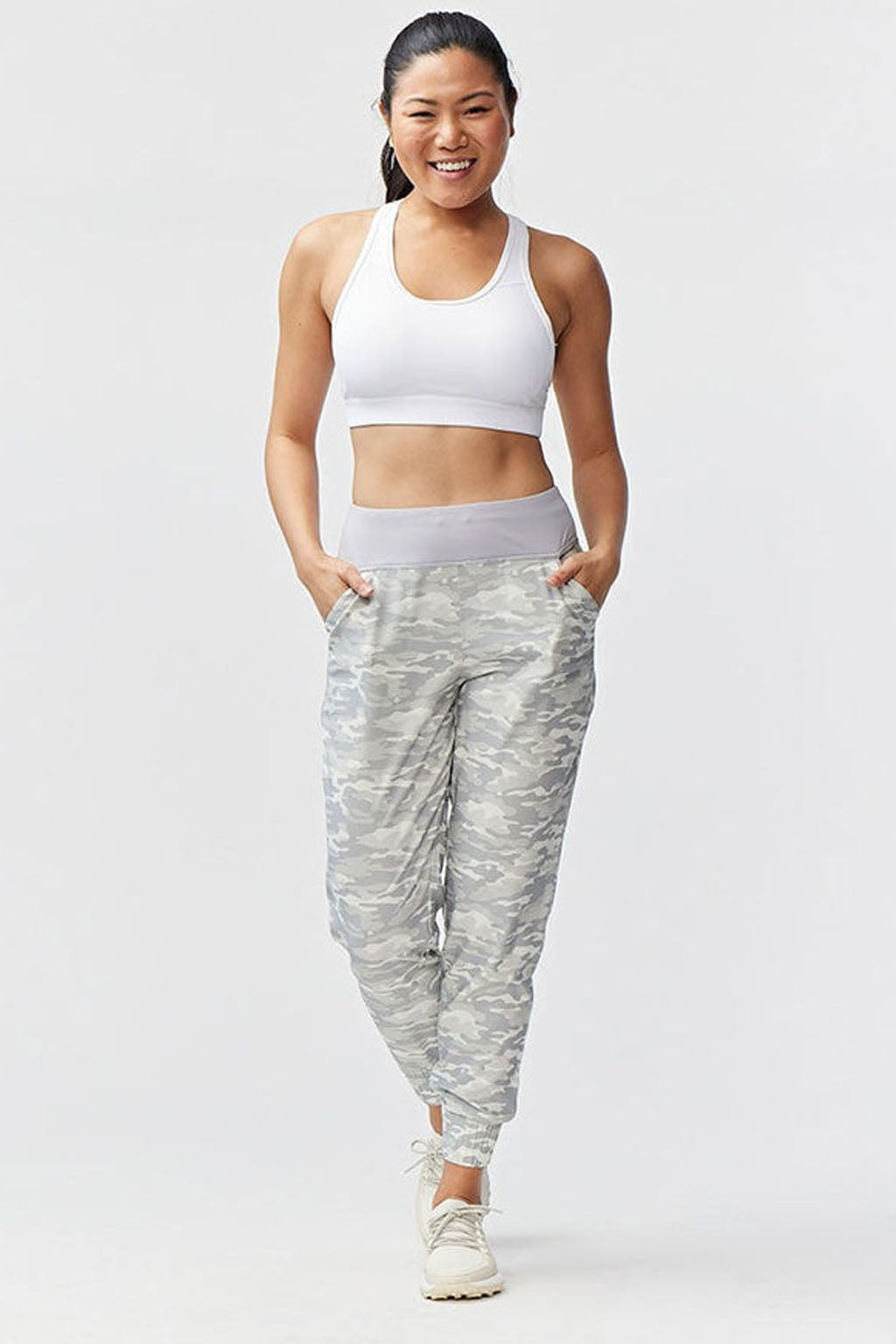 Goal Five Excel Jogger 7/8 Length 28" Pant in Ash Camo view 19 - Length Pant (bottom)