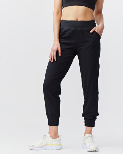 Goal Five Excel Jogger 7/8 Length 28" Pant in Black Camo view 13 - Length Pant (bottom)