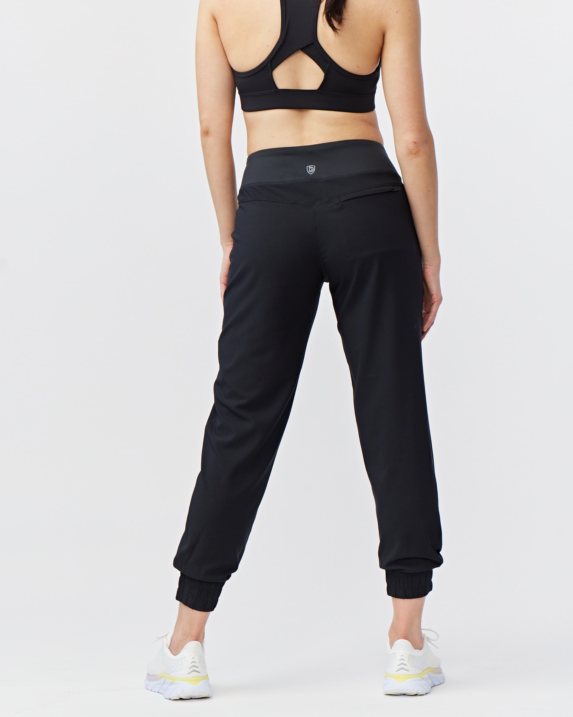 Goal Five Excel Jogger 7/8 Length 28" Pant in Black Camo view 15 - Length Pant (bottom)