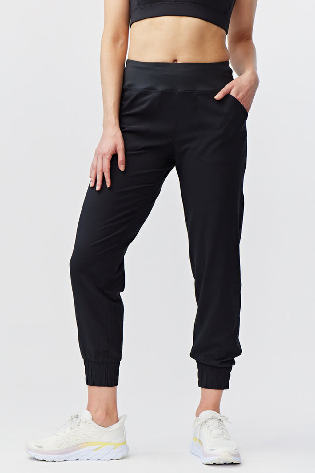 Goal Five Excel Jogger 7/8 Length 28" Pant in Black Camo view 16 - Length Pant (bottom)
