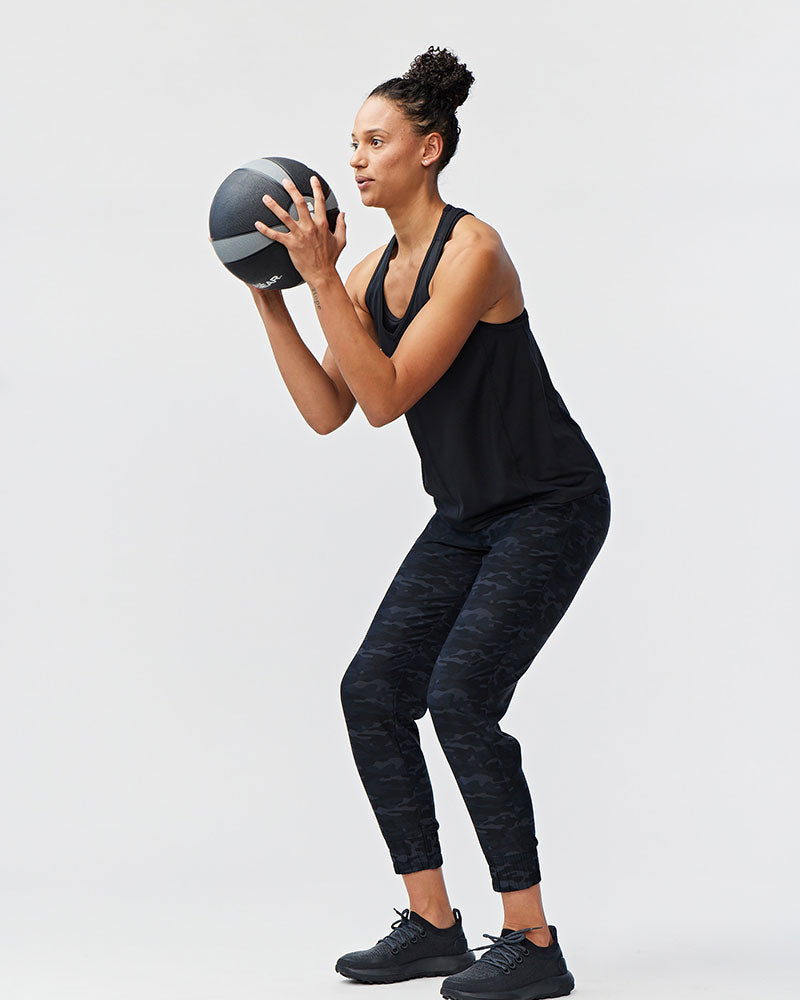 Goal Five Excel Jogger 7/8 Length 28" Pant in Dark Moss view 8 - Length Pant (bottom)