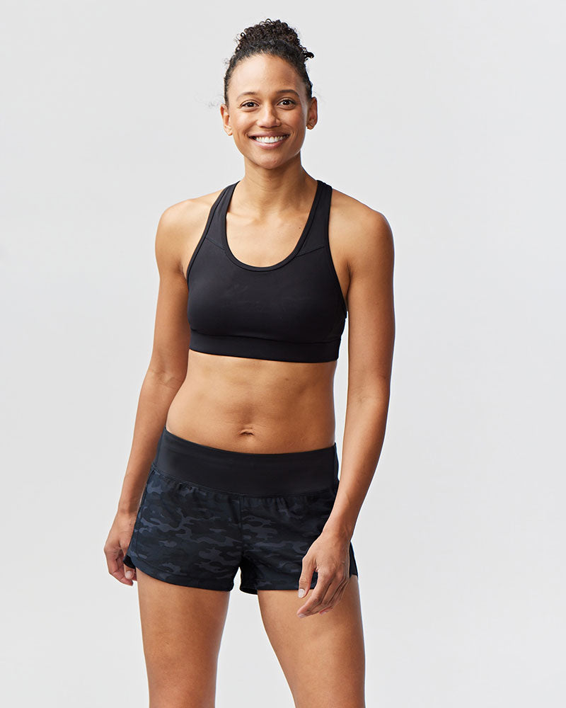 Goal Five Fast & Free Women's Workout Shorts in Black Camo view 17 - Casual Office Outfit - Goal Five Shorts Reviews