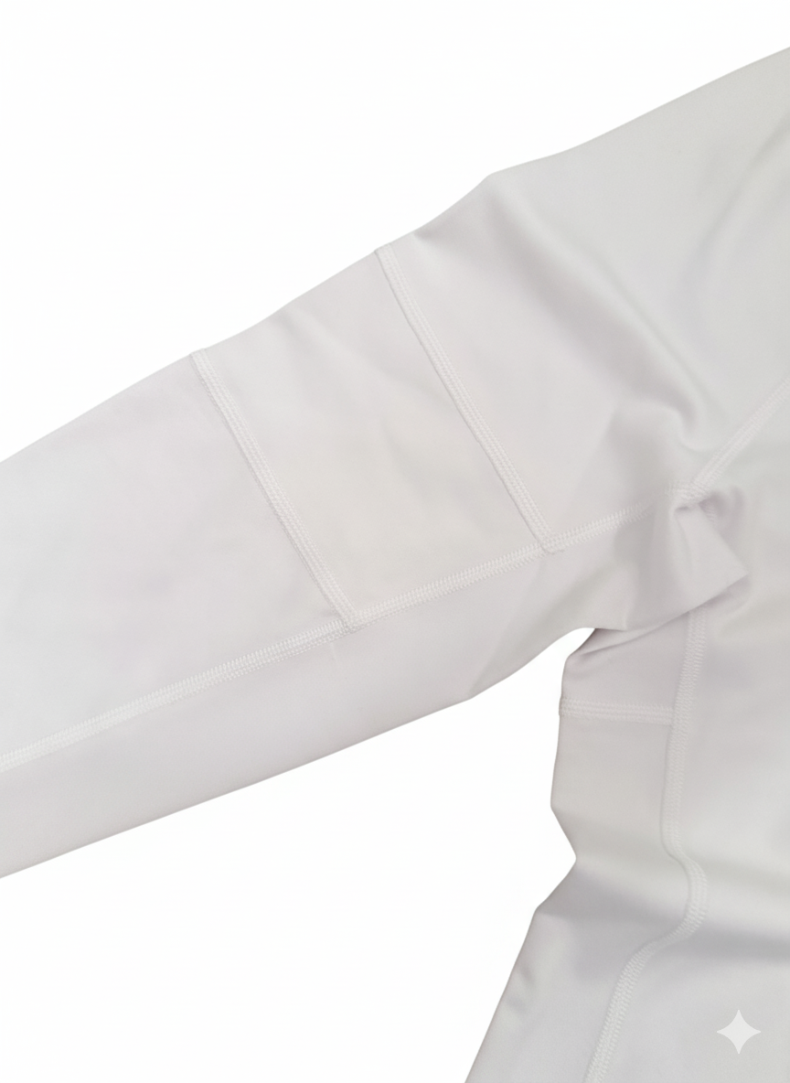 Goal Five Foudy Mid-weight Long Sleeve ½ Zip Top in White view 11 - Goal 5 Top