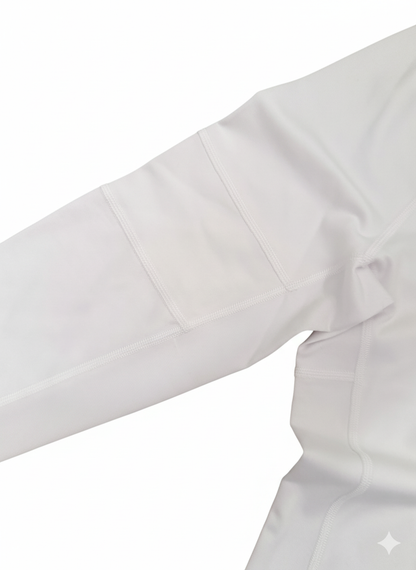 Goal Five Foudy Mid-weight Long Sleeve ½ Zip Top in White view 11 - Goal 5 Top