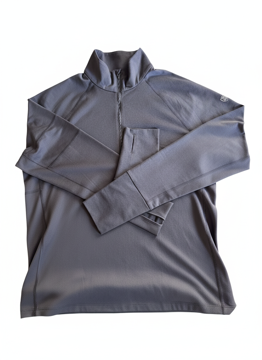 Goal Five Foudy Mid-weight Long Sleeve ½ Zip Top in Carbon view 6 - Goal 5 Top
