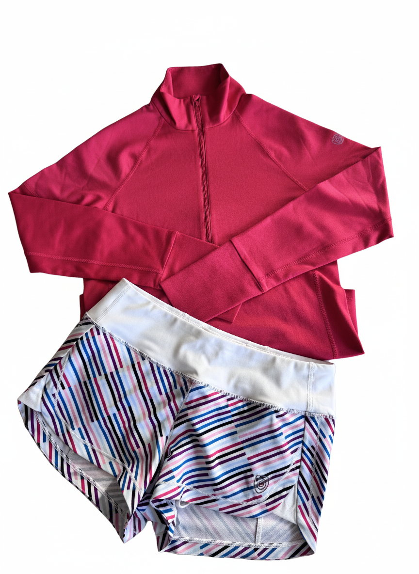Goal Five Foudy Mid-weight Long Sleeve ½ Zip Top in White view 8 - Goal 5 Top