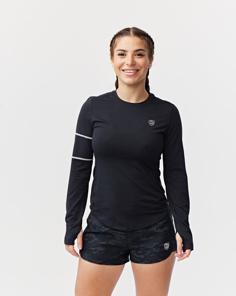 Goal Five Foudy Women's Longsleeve Workout Top in Ash Heather view 10 - Casual Office Outfit - Goal 5 Top