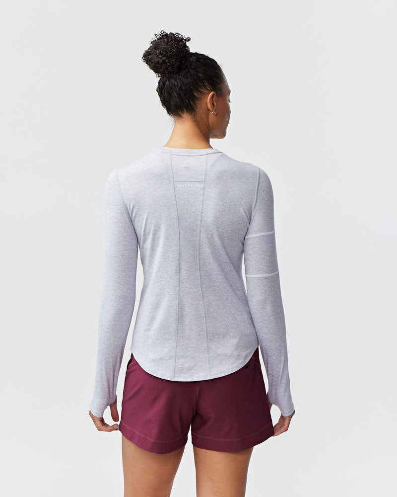 Goal Five Foudy Women's Longsleeve Workout Top in Ash Heather view 9 - Casual Office Outfit - Goal 5 Top