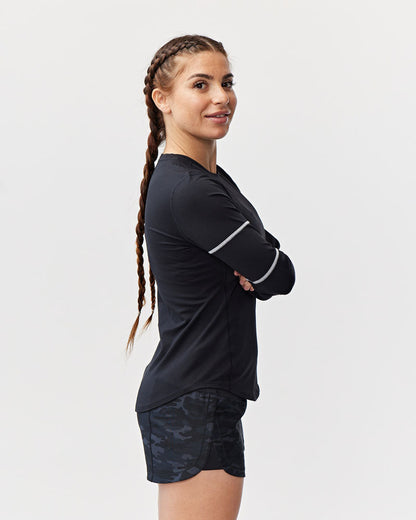 Goal Five Foudy Women's Longsleeve Workout Top in Black view 12 - Casual Office Outfit - Goal 5 Top