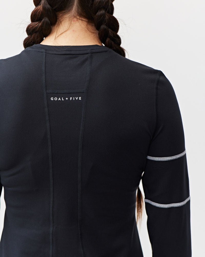 Goal Five Foudy Women's Longsleeve Workout Top in Black view 14 - Casual Office Outfit - Goal 5 Top