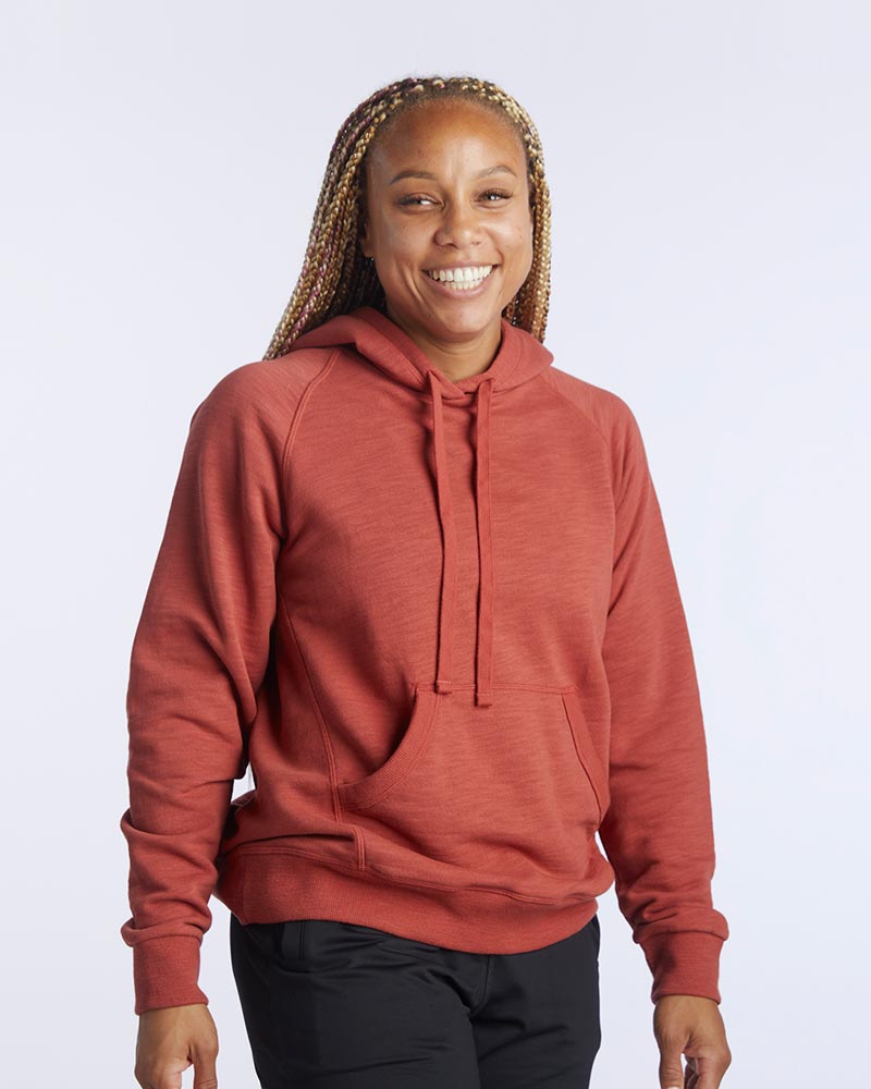 Goal Five Freasy Women's Relaxed Fit Hoodie Top in Dark Teal view 4 - Goal Five Shirt