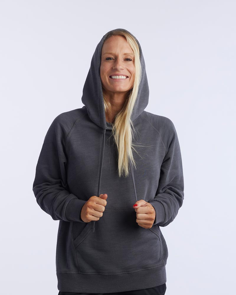Goal Five Freasy Women's Relaxed Fit Hoodie Top in Dark Teal view 5 - Goal Five Shirt