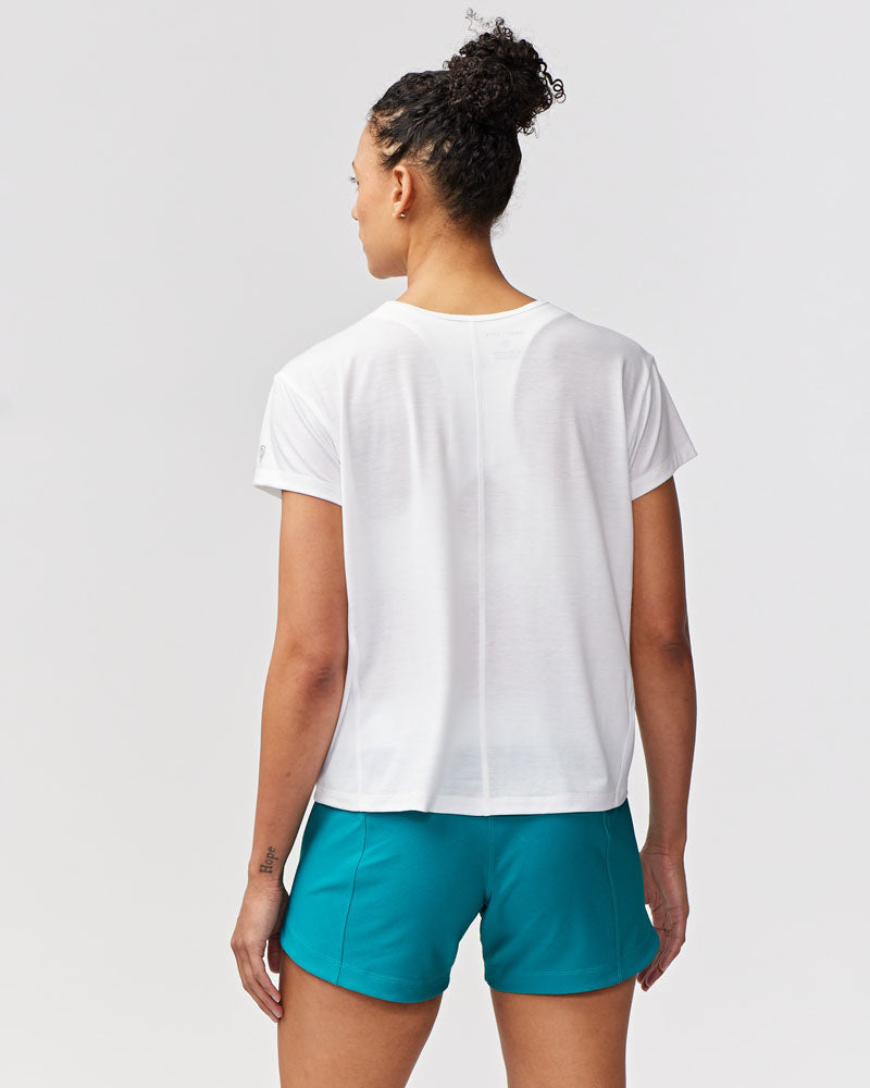 Goal Five G5 Everyday Women's Performance Workout Top in White view 3 - Casual Office Outfit - Goal 5 Top