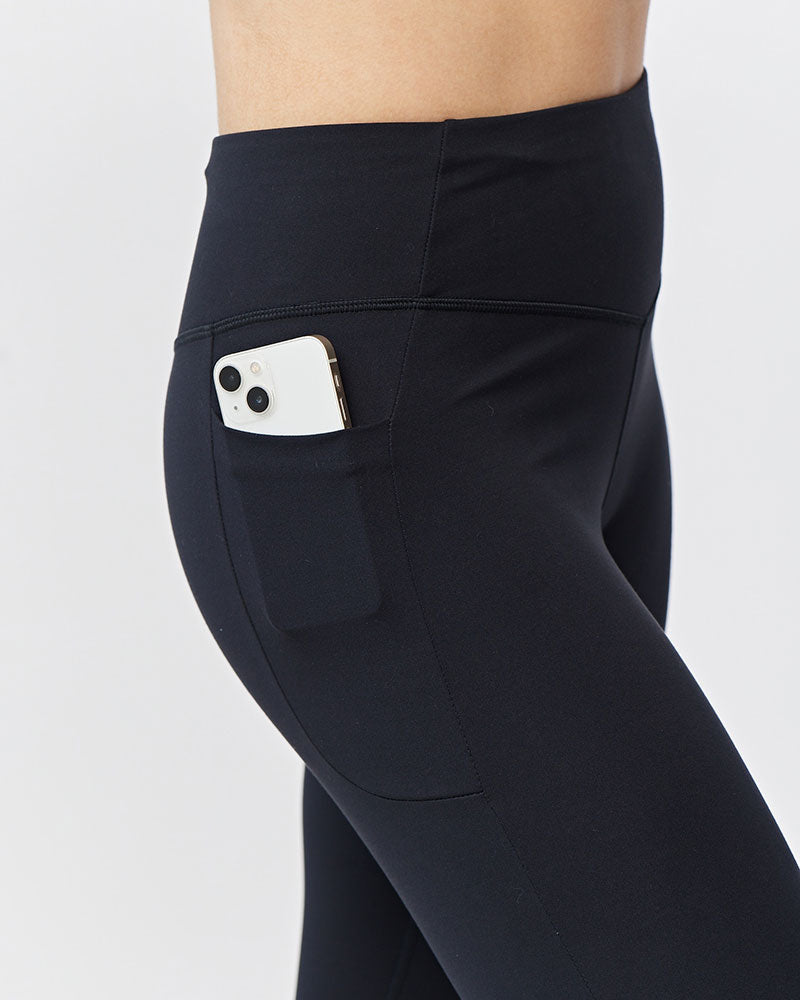 Goal Five Go Again Women's Cropped Leggings Length 21" in Black - 21 Goal (bottom)