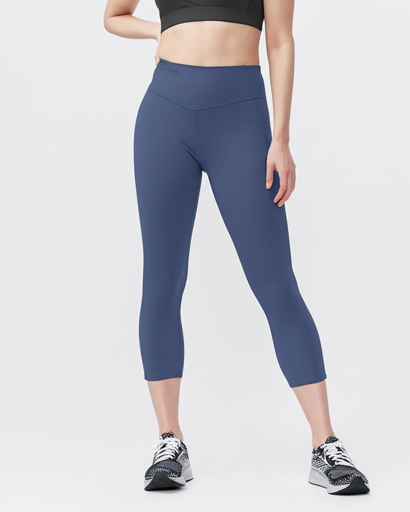Goal Five Go Again Women's Cropped Leggings Length 21" in Dark Moss view 15 - 21 Goal (bottom)