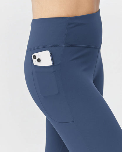 Goal Five Go Again Women's Cropped Leggings Length 21" in Dark Moss view 16 - 21 Goal (bottom)