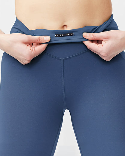 Goal Five Go Again Women's Cropped Leggings Length 21" in Dark Moss view 17 - 21 Goal (bottom)