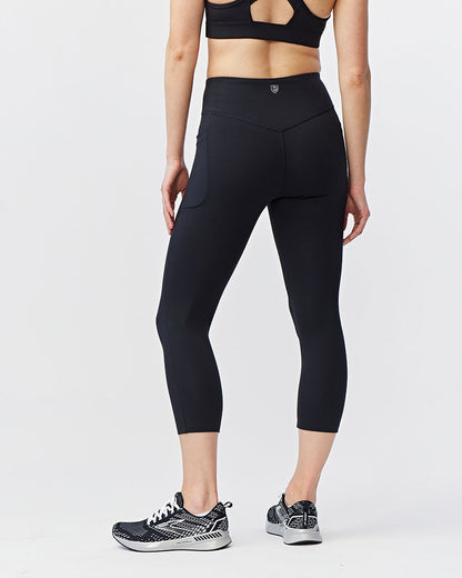 Goal Five Go Again Women's Cropped Leggings Length 21" in Black view 4 - 21 Goal (bottom)
