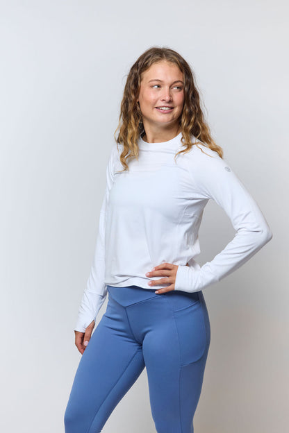 Goal Five Go Again Women's Full Length Legging in Coastal view 2 (bottom)