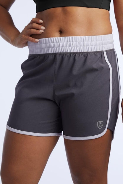 Goal Five Indie Women's Sport Shorts in Dark Teal Cinnabar view 21 - Goal Five Shorts Reviews (bottom)