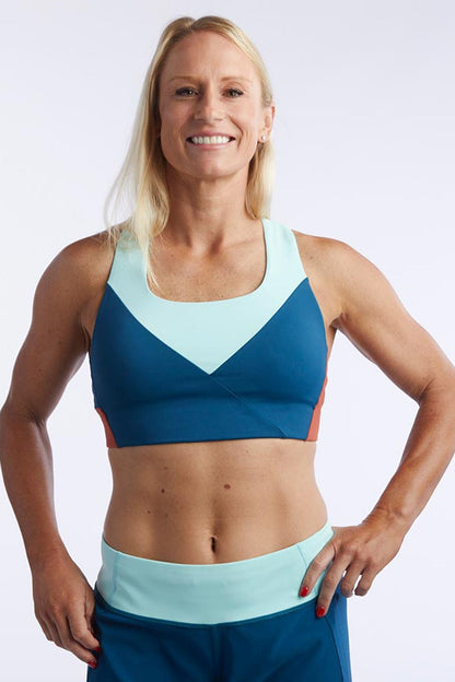 Goal Five Pionxr Bra Top in Hot Coral Merlot Black view 22 - Goal 5 Top