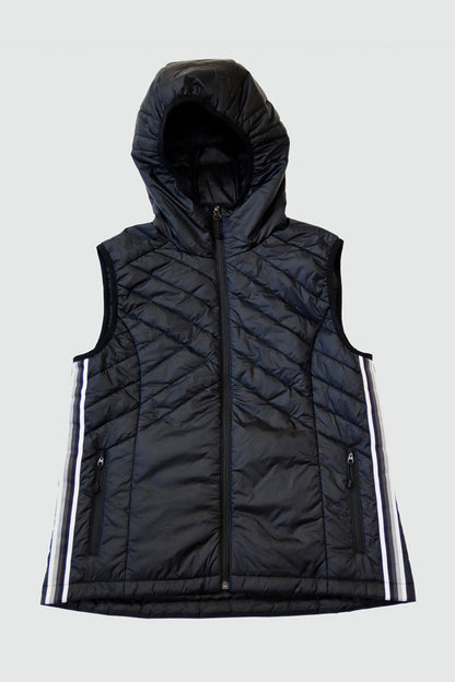 Goal Five Powerstripe Eco-friendly Down Hooded Vest in Merlot view 7 - Goal Vest (layer)