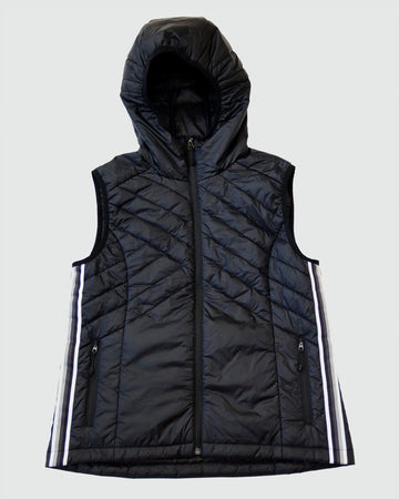 Goal Five Powerstripe Eco-friendly Down Hooded Vest - MeeeShop Women's Fashion