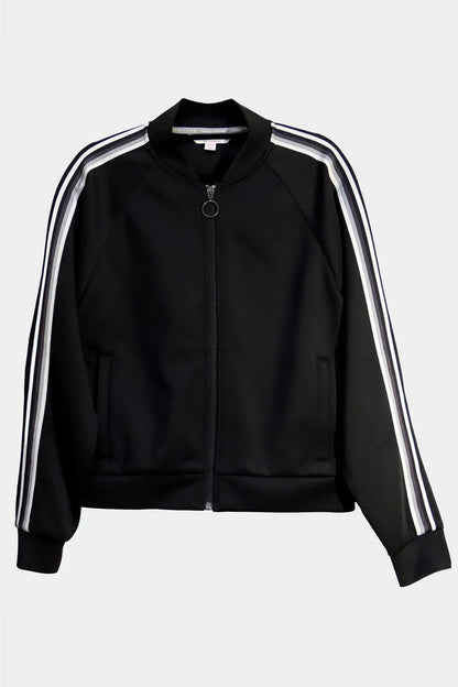 Goal Five Powerstripe Ls Track Jacket in Merlot view 8 - Powerstroke Jacket (layer)