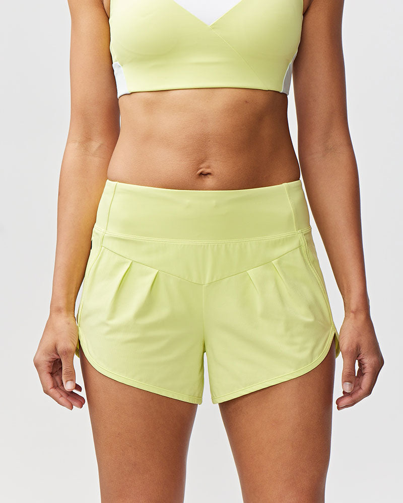 Goal Five Sheva Women's High Rise Running Shorts in Malachite view 13 - High-Waisted - Goal Five Shorts Reviews