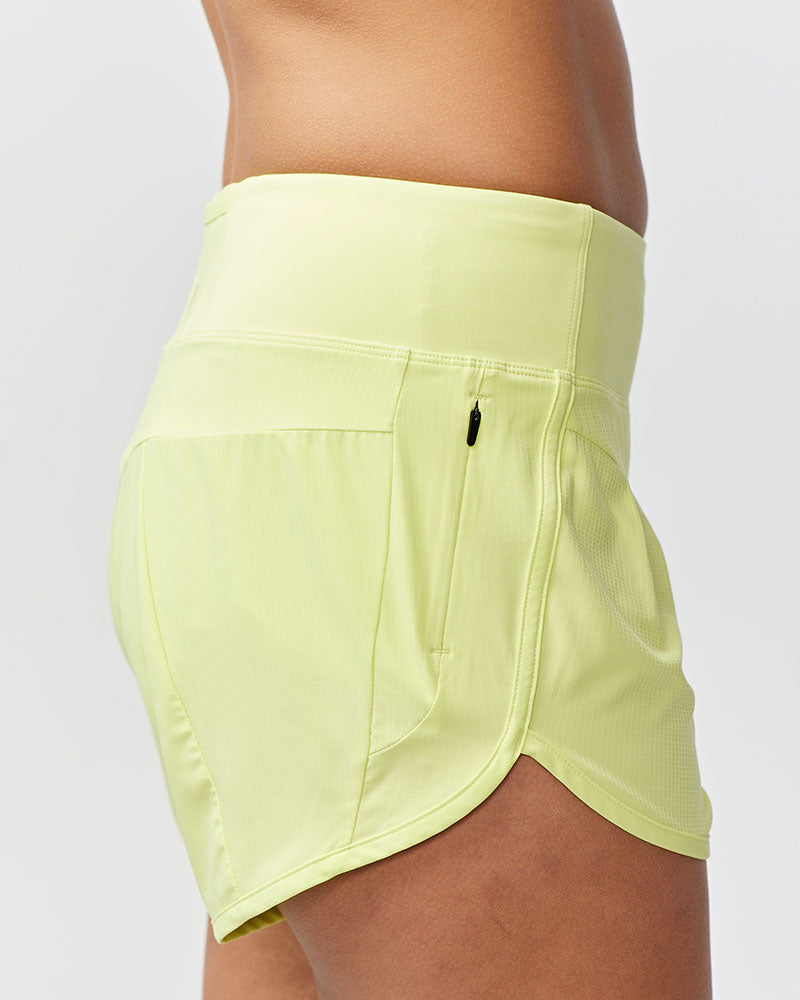 Goal Five Sheva Women's High Rise Running Shorts in Dark Moss view 16 - High-Waisted - Goal Five Shorts Reviews