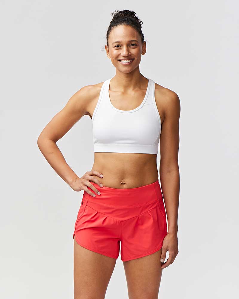 Goal Five Sheva Women's High Rise Running Shorts in Limelight view 21 - High-Waisted - Goal Five Shorts Reviews