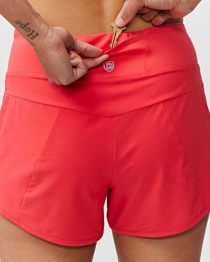 Goal Five Sheva Women's High Rise Running Shorts in Limelight view 22 - High-Waisted - Goal Five Shorts Reviews