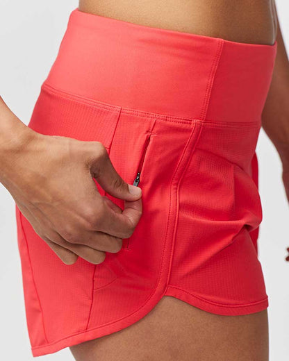 Goal Five Sheva Women's High Rise Running Shorts in Limelight view 23 - High-Waisted - Goal Five Shorts Reviews