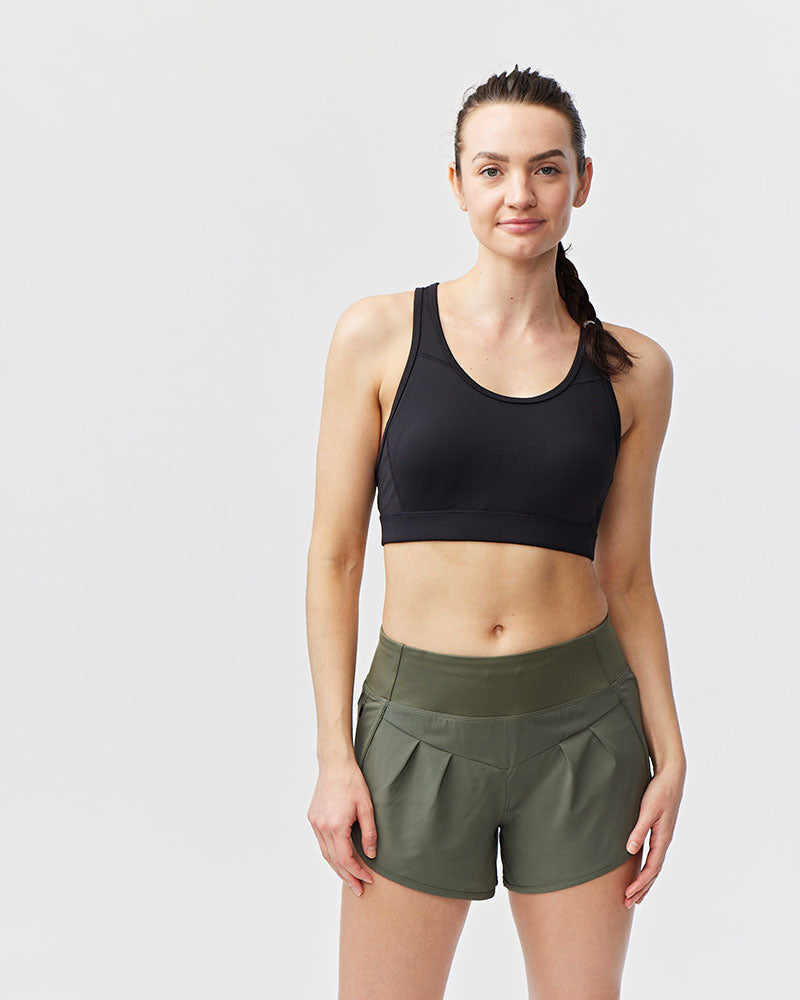 Goal Five Sheva Women's High Rise Running Shorts in Black view 9 - High-Waisted - Goal Five Shorts Reviews (bottom)