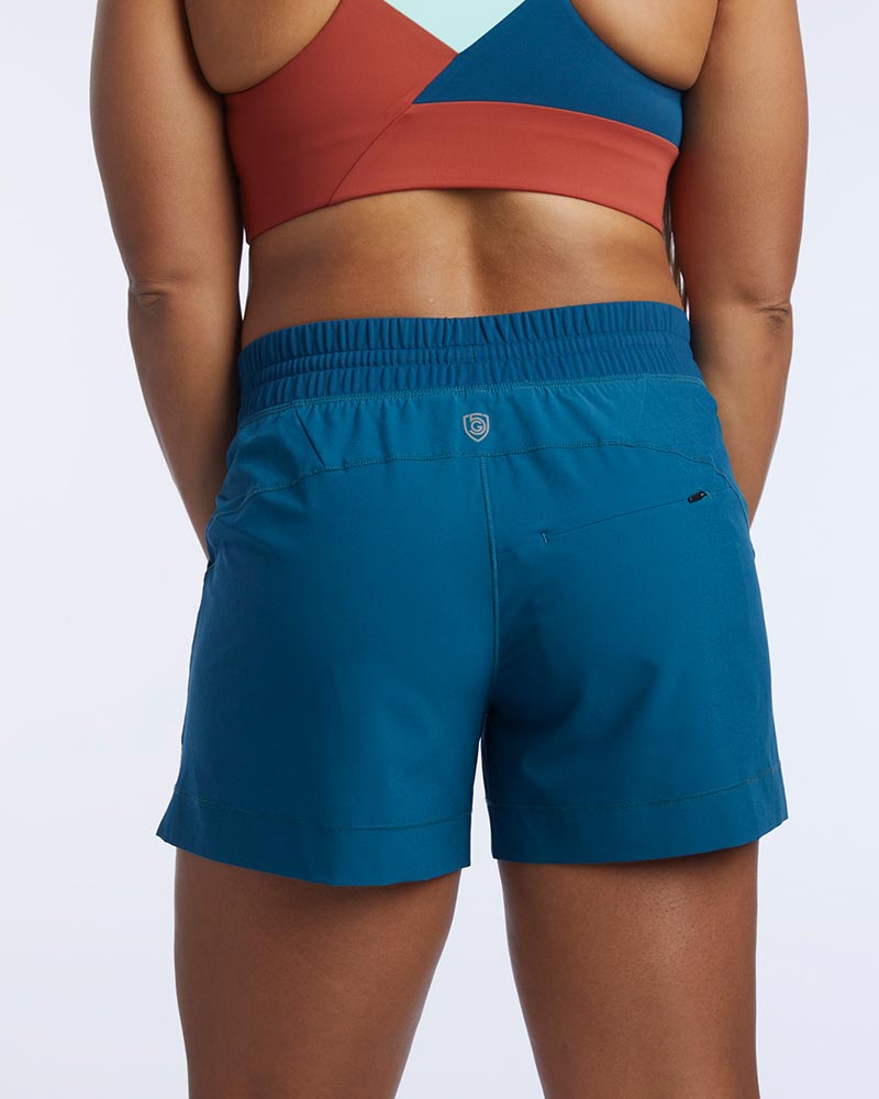 Goal Five Triple V Womens Athletic Shorts in Azure view 11 - Goal Five Shorts Reviews (bottom)