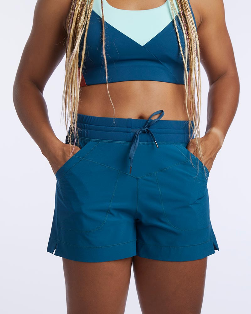 Goal Five Triple V Womens Athletic Shorts in Dark Teal view 10 - Goal Five Shorts Reviews (bottom)
