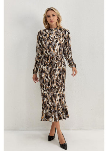 Golden Feather Midi Dress - MeeeShop Women's Fashion