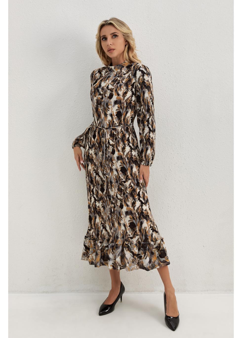 Golden Feather Midi Dress in L view 4 - Golden Feather Dress Halloween