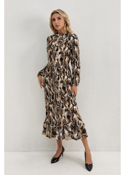 Golden Feather Midi Dress in L view 4 - Golden Feather Dress Halloween