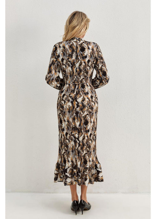 Golden Feather Midi Dress in S view 2 - Golden Feather Dress Halloween