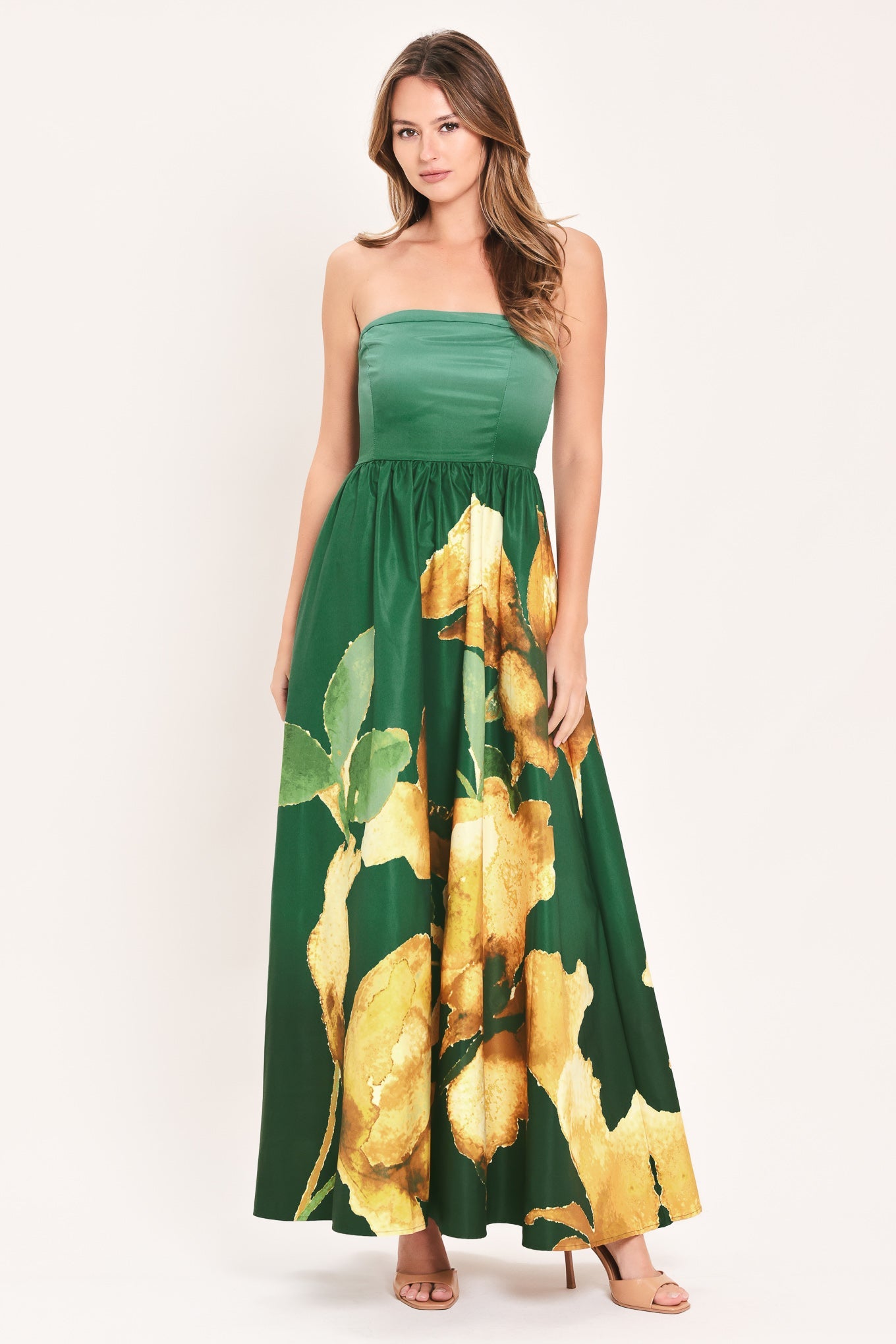 Golden Rose Afterglow Woven Maxi Dress in GREEN - Golden Rose Dress Love Through A Prism