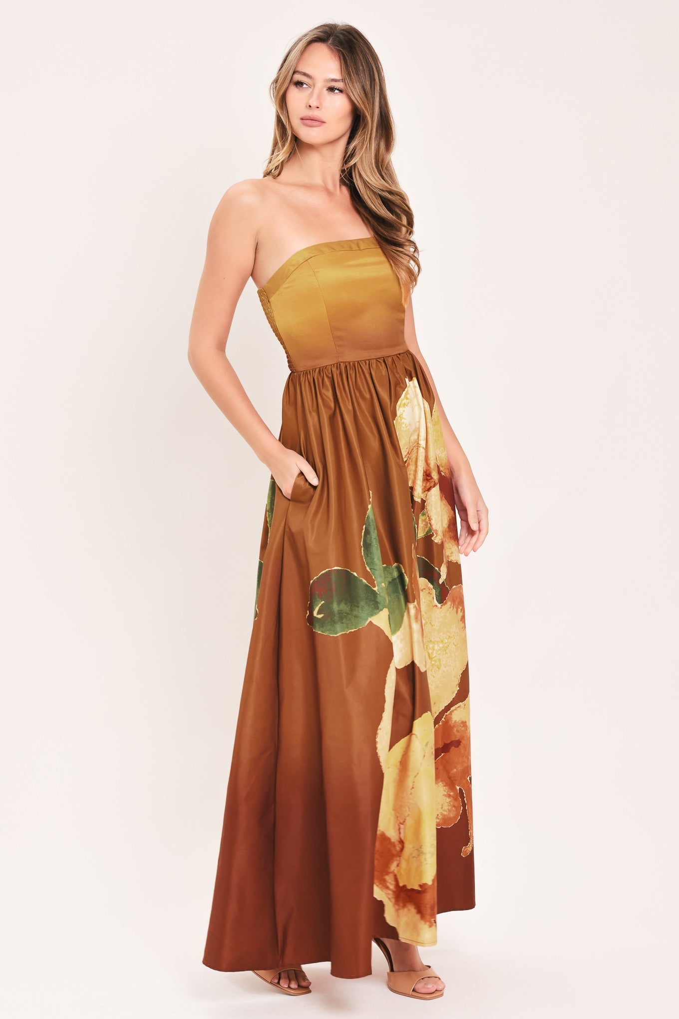 Golden Rose Afterglow Woven Maxi Dress view 8 - Golden Rose Dress Love Through A Prism